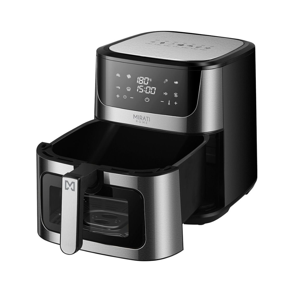 Freidora de Aire con Ventana Mirati Capacidad 8 Litros 1500W Temperatura de 80°C a 200°C
