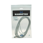 Cable USB V2.0 A-B 5.0M Plata Manhattan (345408)
