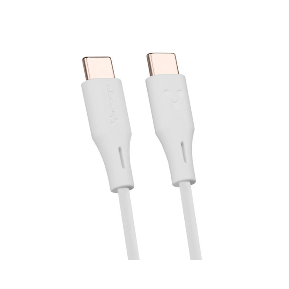 Cable Vorago USB Tipo C a USB Tipo C 1M Carga Rápida Blanco (CAB-CC01W)