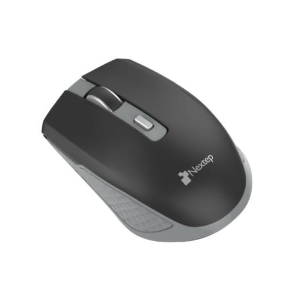 Mouse Nextep Inalámbrico Recargable, Switch de Encendido, 1600 DPI, Negro/Gris