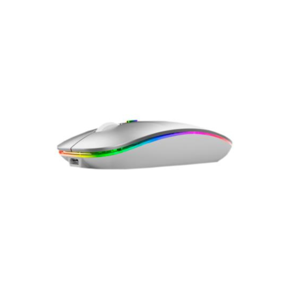 Mouse Nextep Inalámbrico Recargable Delgado/Silencioso, RGB, 1600 DPI, Plata NE-412P