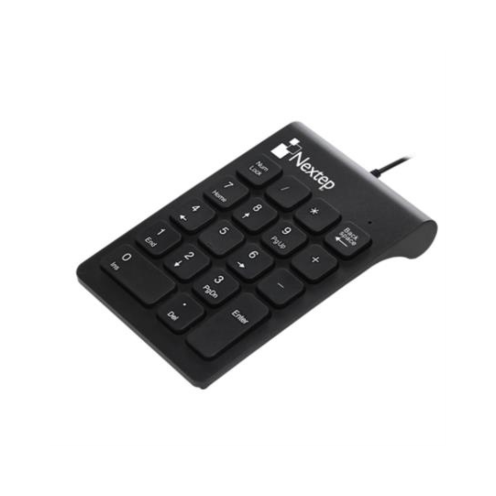 Teclado Numerico Nextep NE-417 Alambrico, Negro, USB, 18 Teclas