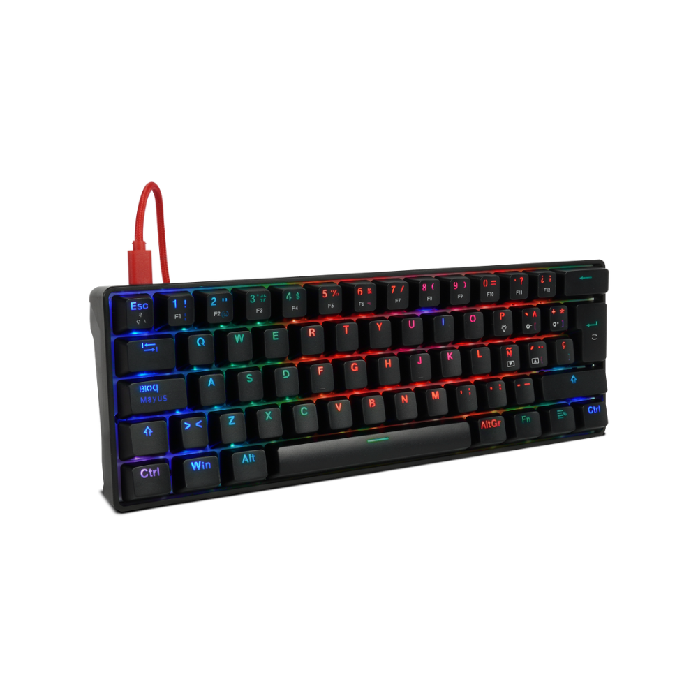 Teclado Mecánico Game Factor 60% RGB Switch Red USB Tipo C (KBG560-RD)