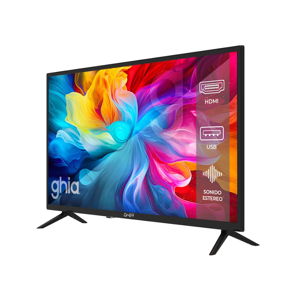 Televisión Ghia 32" HD 720P con 2 HDMI, 1 USB, RCA y VGA, 60Hz