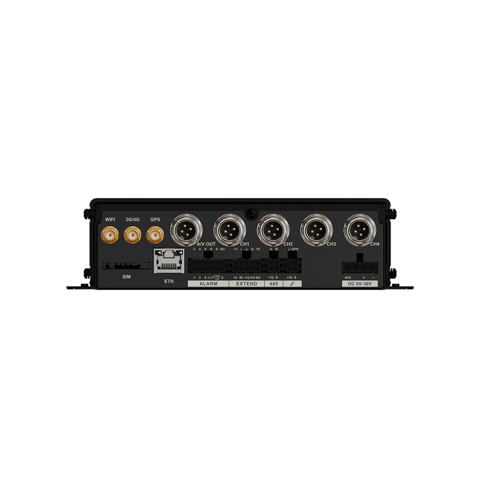 DVR MÃ³vil Dahua MXVR1004-GFWI - 4 Canales, 1080p, IA, 3G/4G/WiFi, DSM, ADAS, BSD, Reconocimiento Facial, Soporta 2 Tarjetas SD