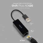 Adaptador Acteck USB-A a RJ45 Shift Plus AE420 Macho-Hembra (AC-934732)