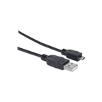 Cable USB A-Micro B 1.0M PVC Negro Manhattan (307161)