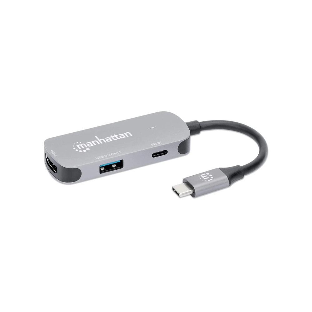 Docking USB-C 3 Puertos HDMI/USB-A/USB-C PD Manhattan (130707)