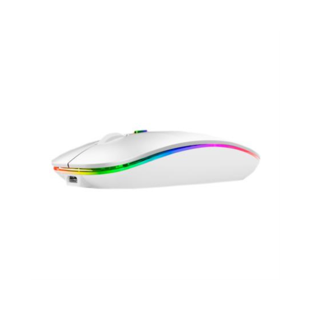Mouse Nextep Inalámbrico Recargable Delgado / Silencioso RGB 1600 DPI Blanco