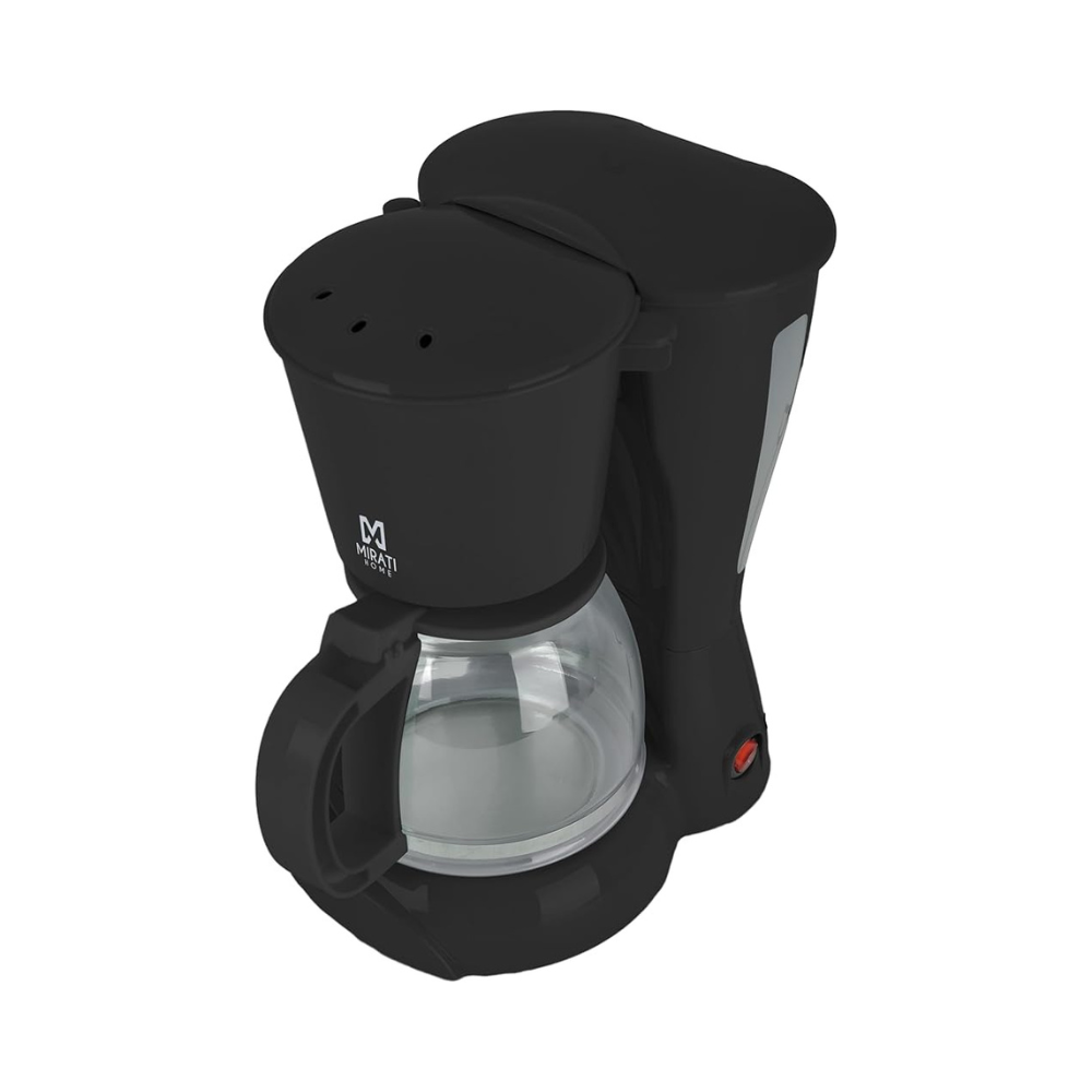 Cafetera Mirati 1.2L 900W Vaso de Cristal Filtro Lavable Color Negro