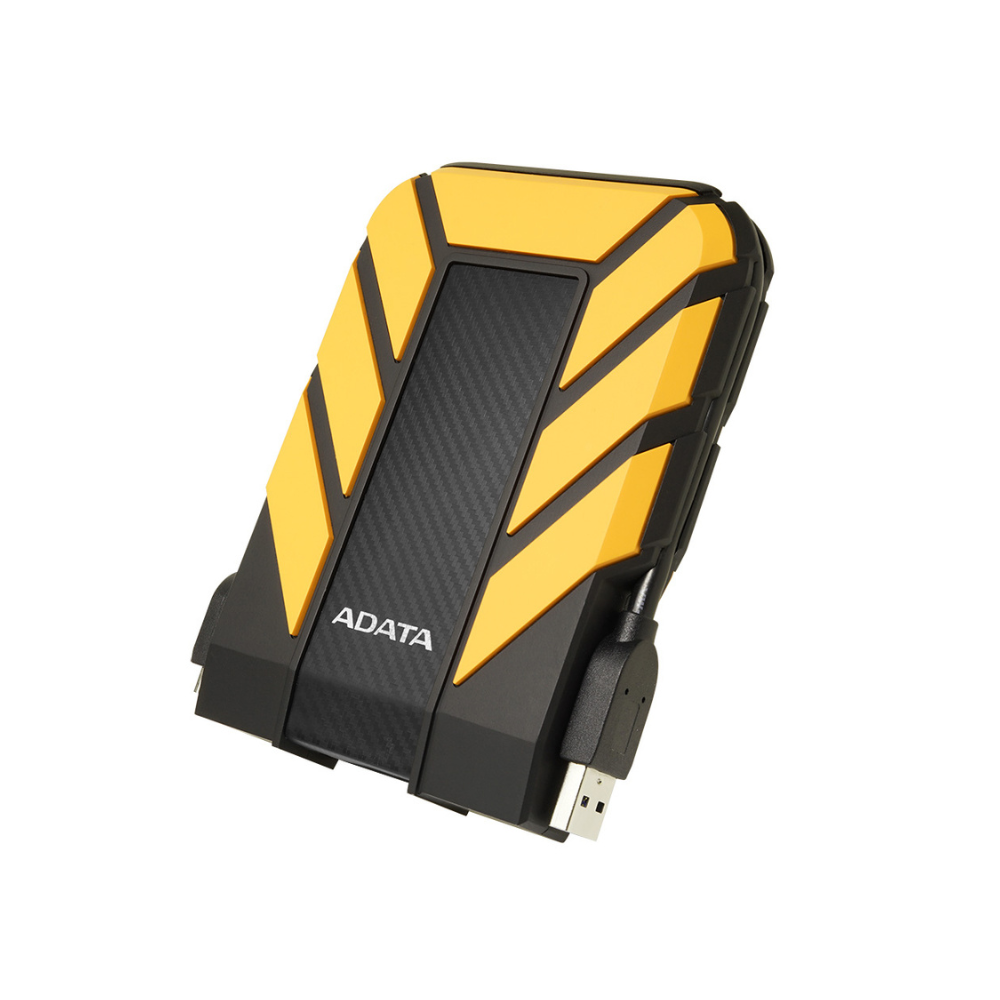 Disco duro externo Adata 2TB, 2.5", USB 3.0, AHD710P, contra golpes y agua, amarillo.