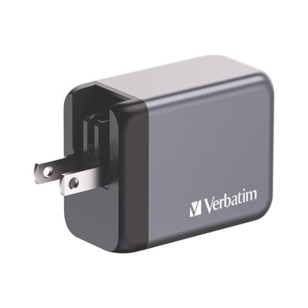 Cargador de Pared Verbatim GaN 100W, 2 Puertos USB-C PD 100W, 1 Puerto USB-C PD 65W, 1 Puerto USB-A QC 3.0