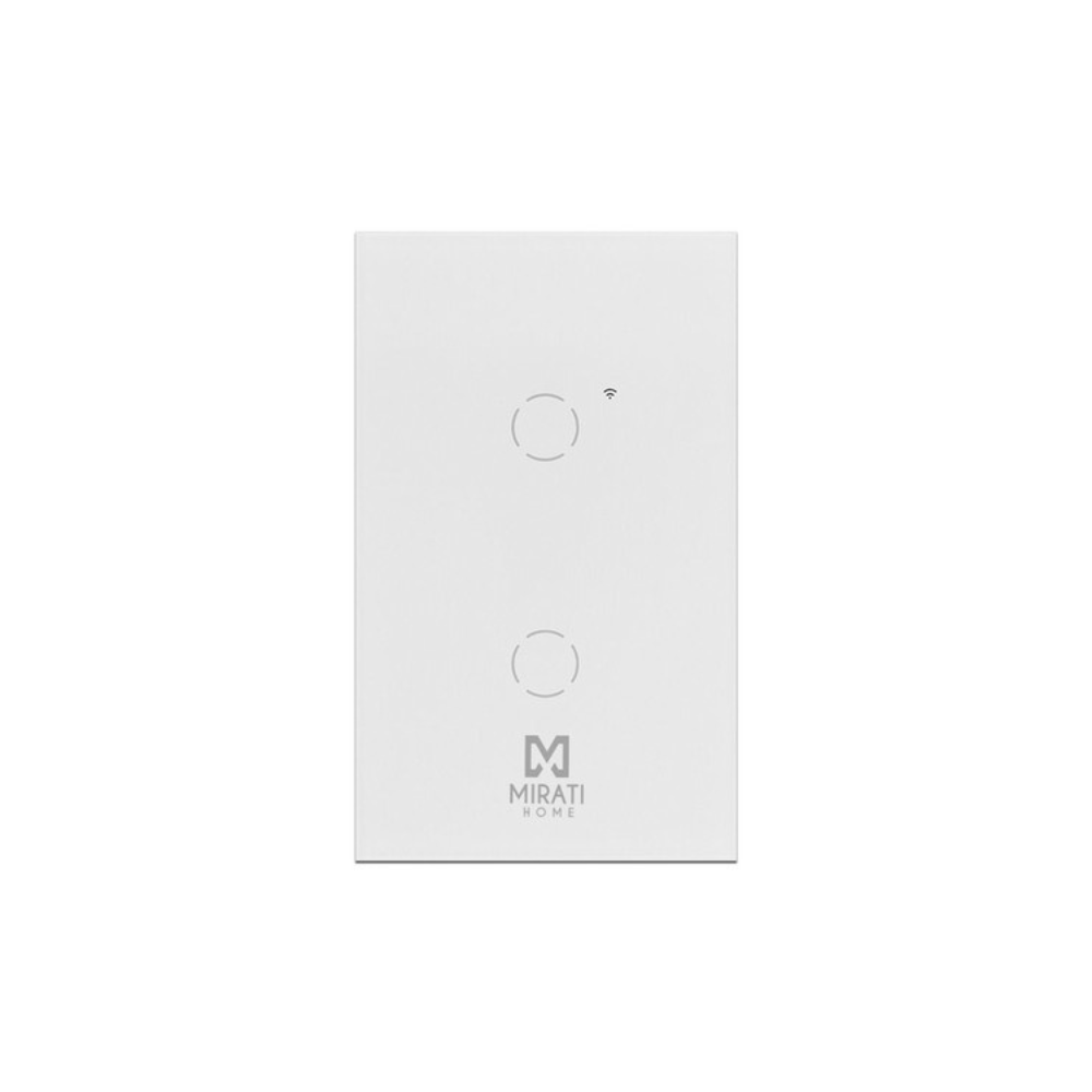 Apagador Inteligente de Pared Mirati 2 Apagadores Touch WiFi 2.4GHz Bluetooth Compatible con Android e iOS Funciona con Alexa y Asistente de Google