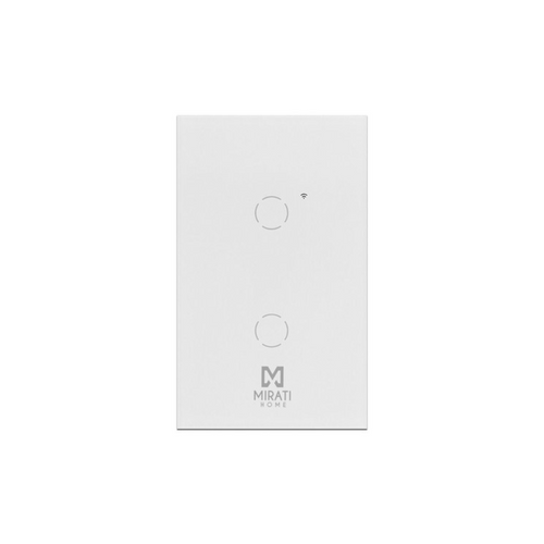 Apagador Inteligente de Pared Mirati 2 Apagadores Touch WiFi 2.4GHz Bluetooth Compatible con Android e iOS Funciona con Alexa y Asistente de Google