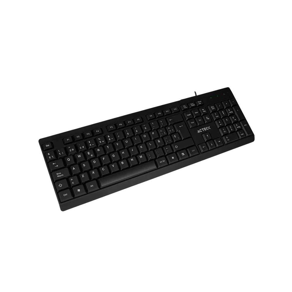 Teclado Acteck-E Alambrico USB Negro Estandar 104 Teclas (AC-928946)