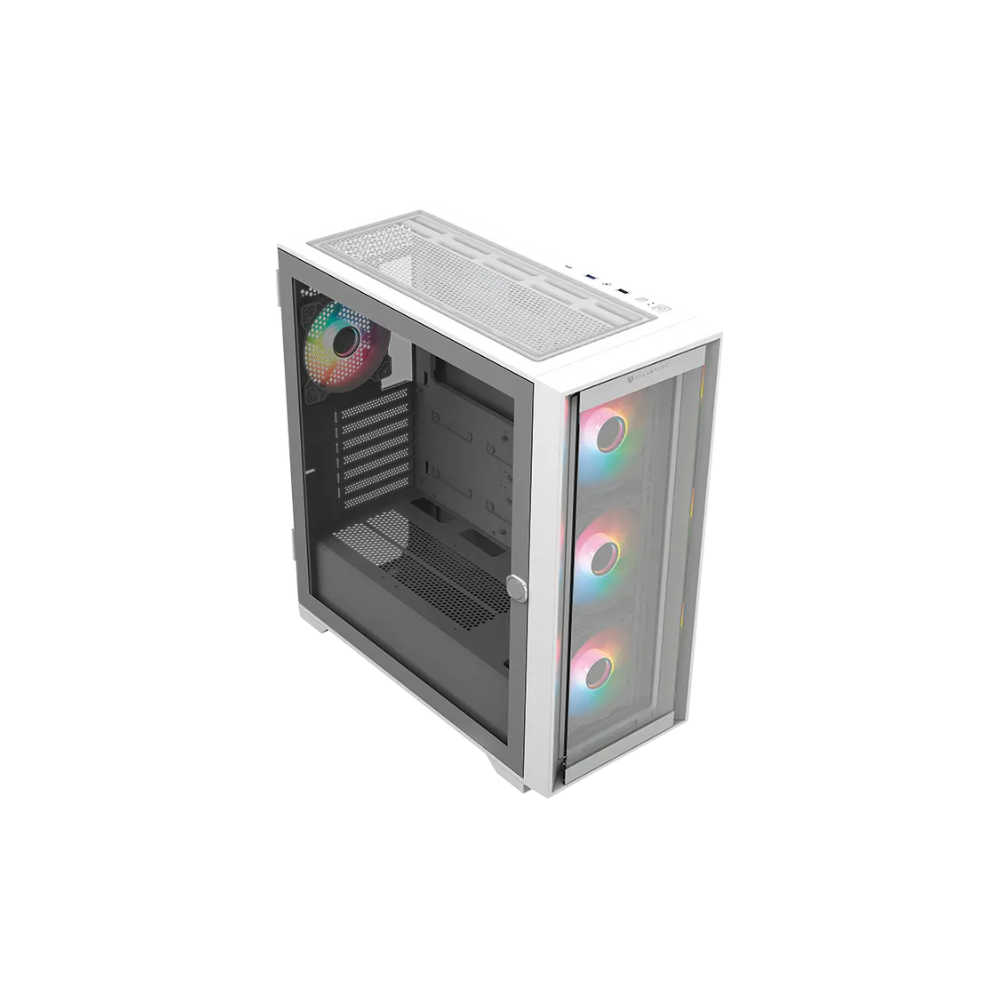 Gabinete Balam Rush Carbon 9000 Full Torre USB 3.0 / 2.0 / Tipo C 4 Ventiladores Blanco — Modelo BR-938761