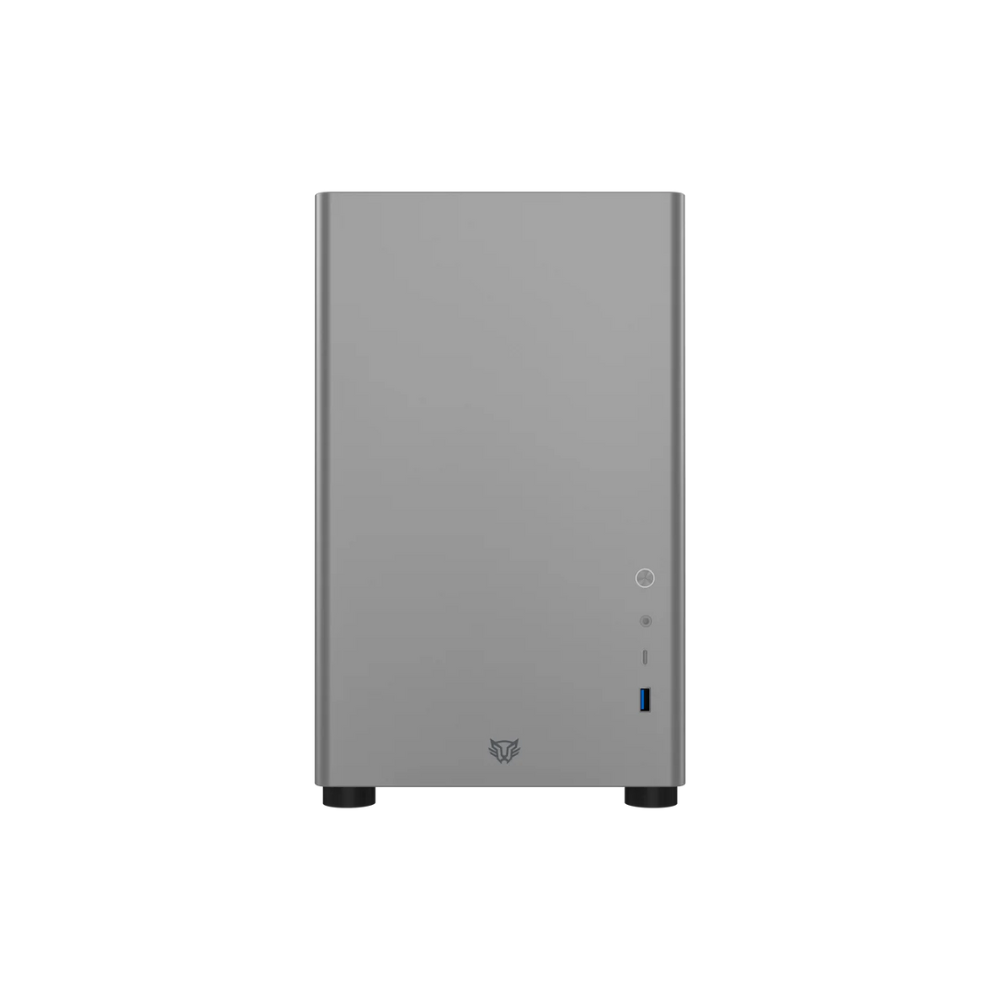 Gabinete Balam Rush Eris Special GI985 Gris Micro Torre Sin Fuente Con Cristal