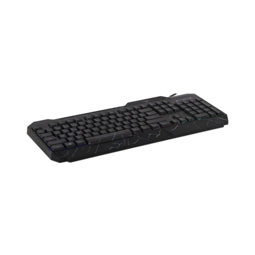 Kit gamer Naceb Teclado y Mouse alambrico Ergonomico retroiluminado color Negro USB