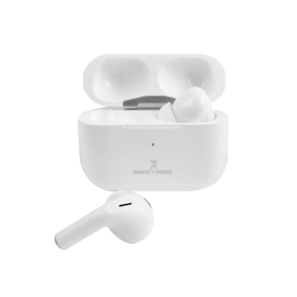 Audífonos Inalámbricos Perfect Choice TWS Nesh ENC Carga Inalámbrica Blanco