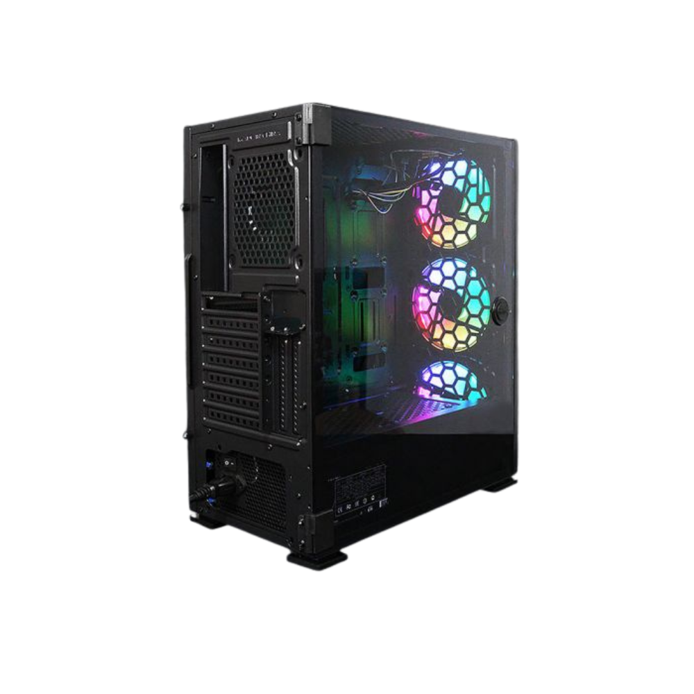 Gabinete Yeyian Hollow 2500 ATX, 3 Ventiladores ARGB, Malla, USB, Negro (YGH-49703)