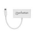 Hub USB-C Manhattan 3 Puertos AH s/Fuente + 1 Puerto CH (163552)