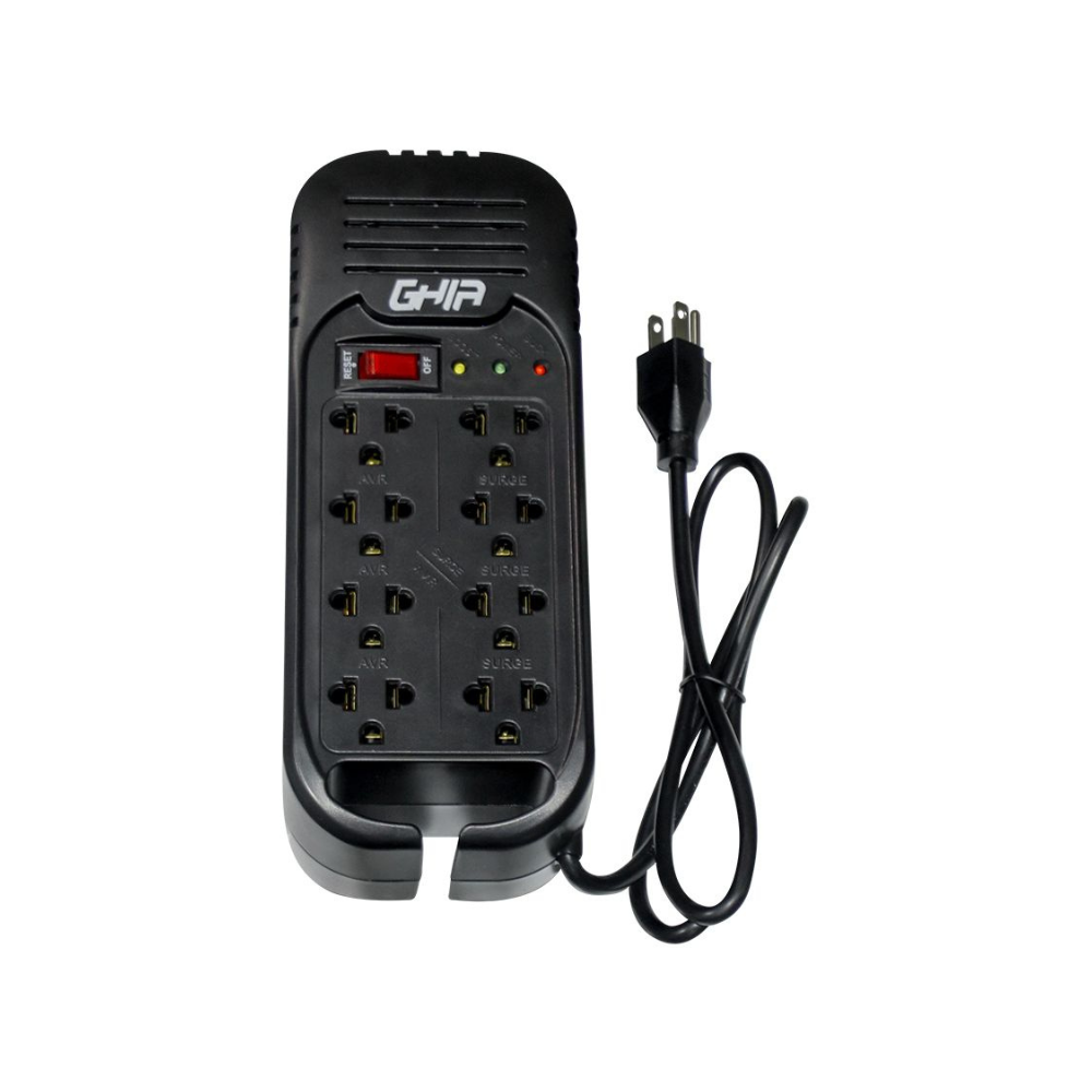 Regulador de Voltaje GHIA 1300VA, 600W, 8 Outlets