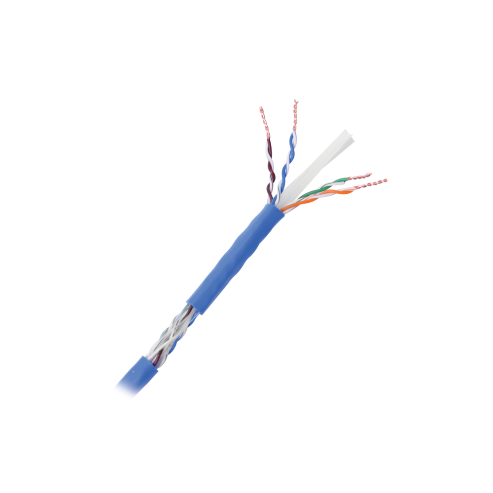 Bobina de Cable 152.5m, Cat6+ Calibre 23, Alto Desempeño, Super Flexible, UL, Azul, Para Video Vigilancia, HD, Redes de Datos, Uso Interior