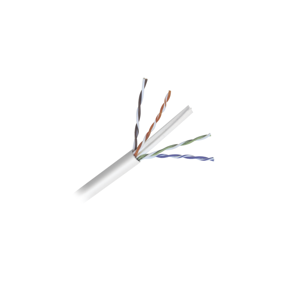Bobina de Cable Cat6+ 152m Calibre 23 Alto Desempeño Blanco UL