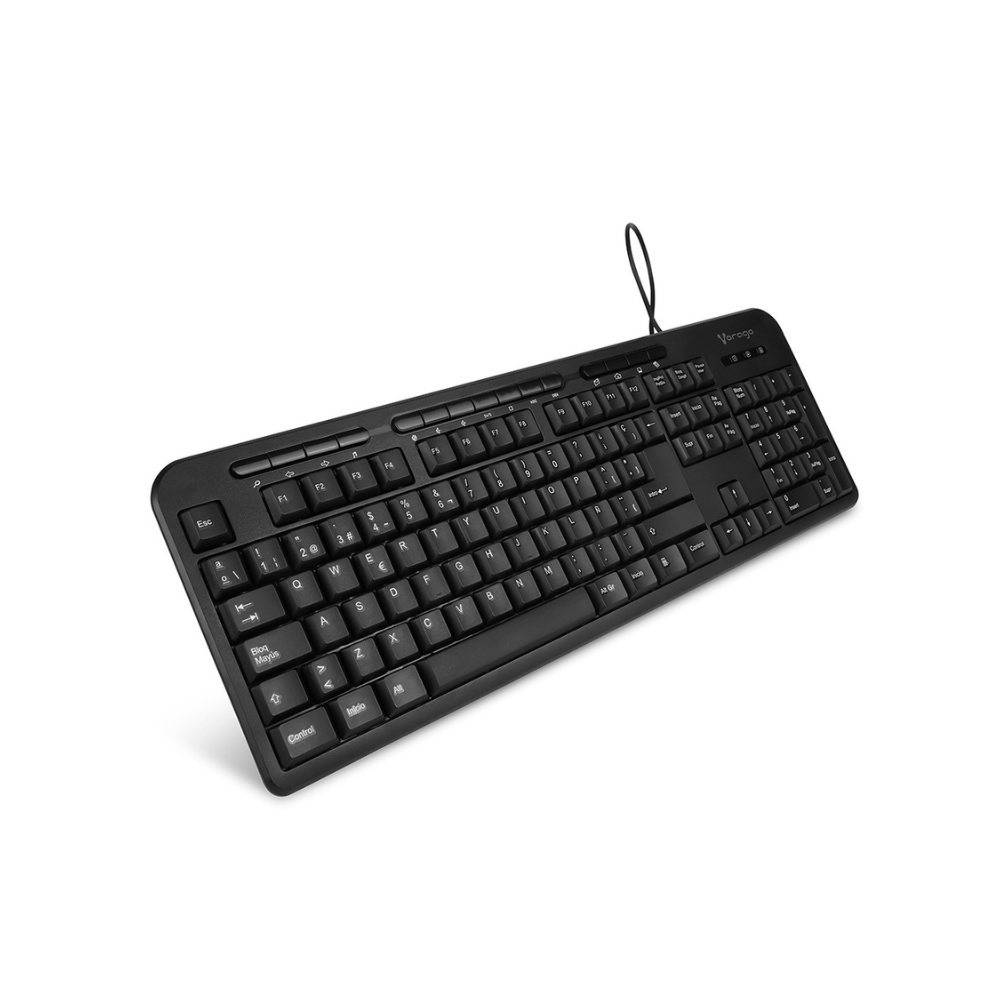 Teclado Vorago Alámbrico 105+15 Teclas Multimedia USB Español (KB-204)