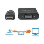 Convertidor Manhattan de Video HDMI a SVGA, Negro, Bolsa (151467)