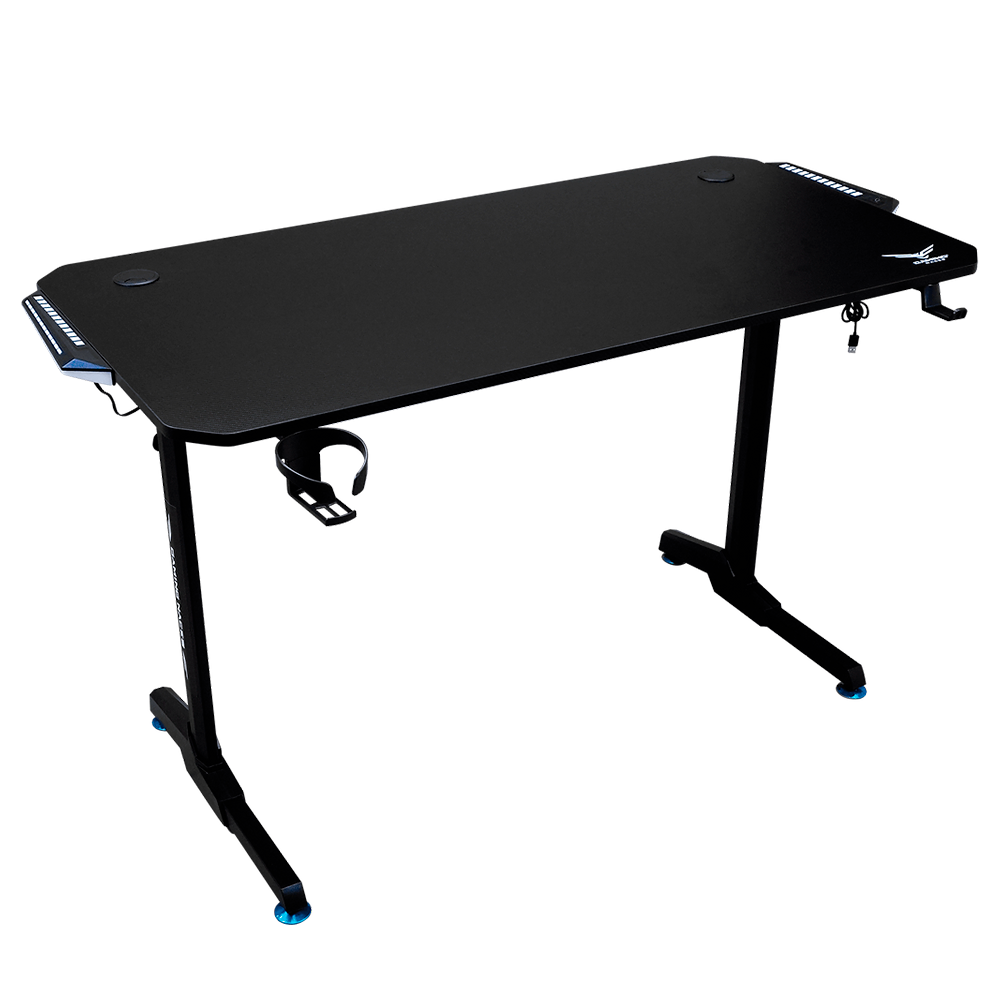 Escritorio Gamer Naceb Fibra de Carbon 130x60x75 CM Negro