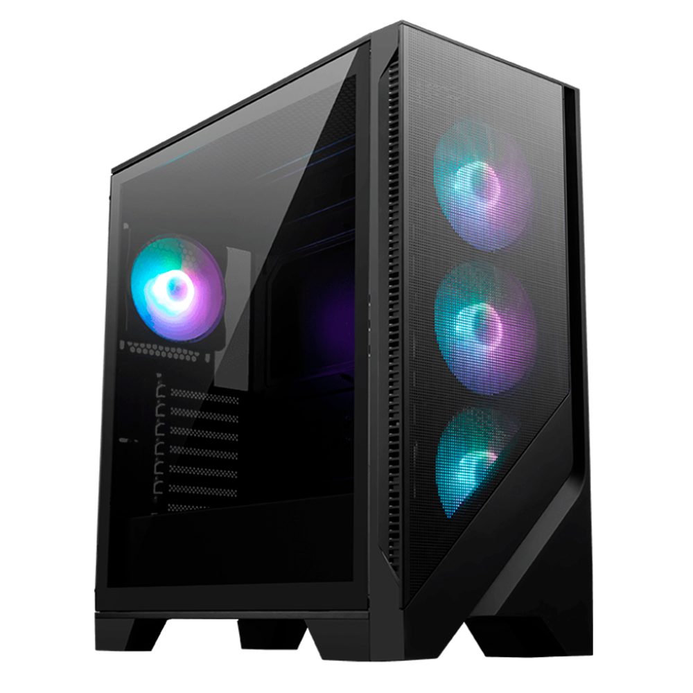 Gabinete MSI MAG Forge 321R Airflow Cristal TEMP ATX MIDI-TOWER ATX/MICRO-ATX/MINI-ITX sin Fuente 4 Ventiladores Negro