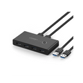 Conmutador USB 3.0 4 Puertos 2 PC Botón Incluye 2 Cables 1.5m ABS Compartir Periféricos USB