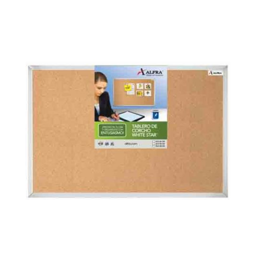 Tablero Alfra Corcho White Star 90X120 Cms