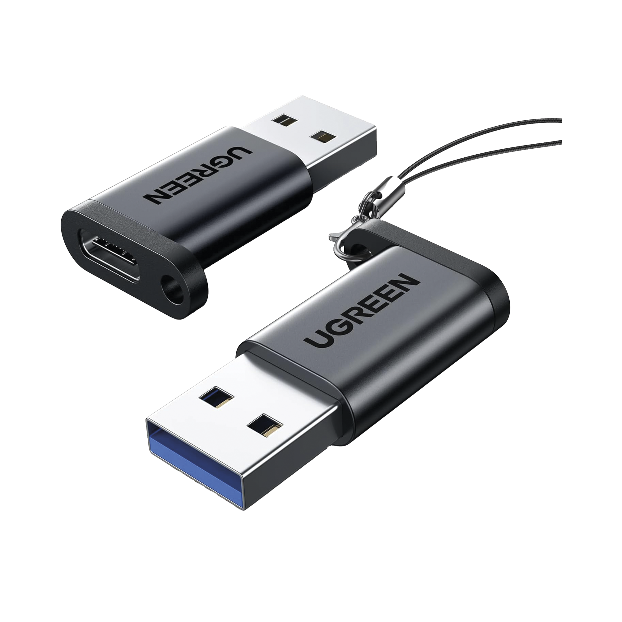 Adaptador USB C 3.1 a USB A 3.0 Carga Datos 3A 5Gbps Compatibilidad VL160 Aluminio Negro