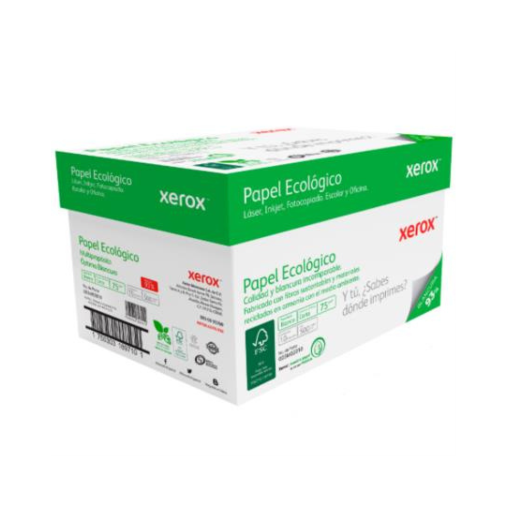 Papel Cortado Xerox Bond Ecológico Oficio 75g 93% Blancura C/5000
