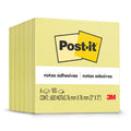 Notas Adhesivas 3M Post It 3X3 Con 100 Hojas Paquete C/6 Block Color Amarillo
