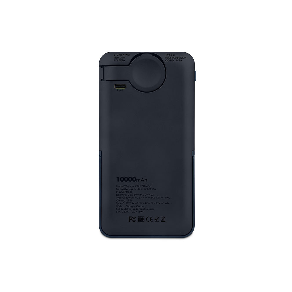 Power Bank GETTTECH GBN-P10MP-01 10000 mAh USB-C / Lightning / Inalámbrico