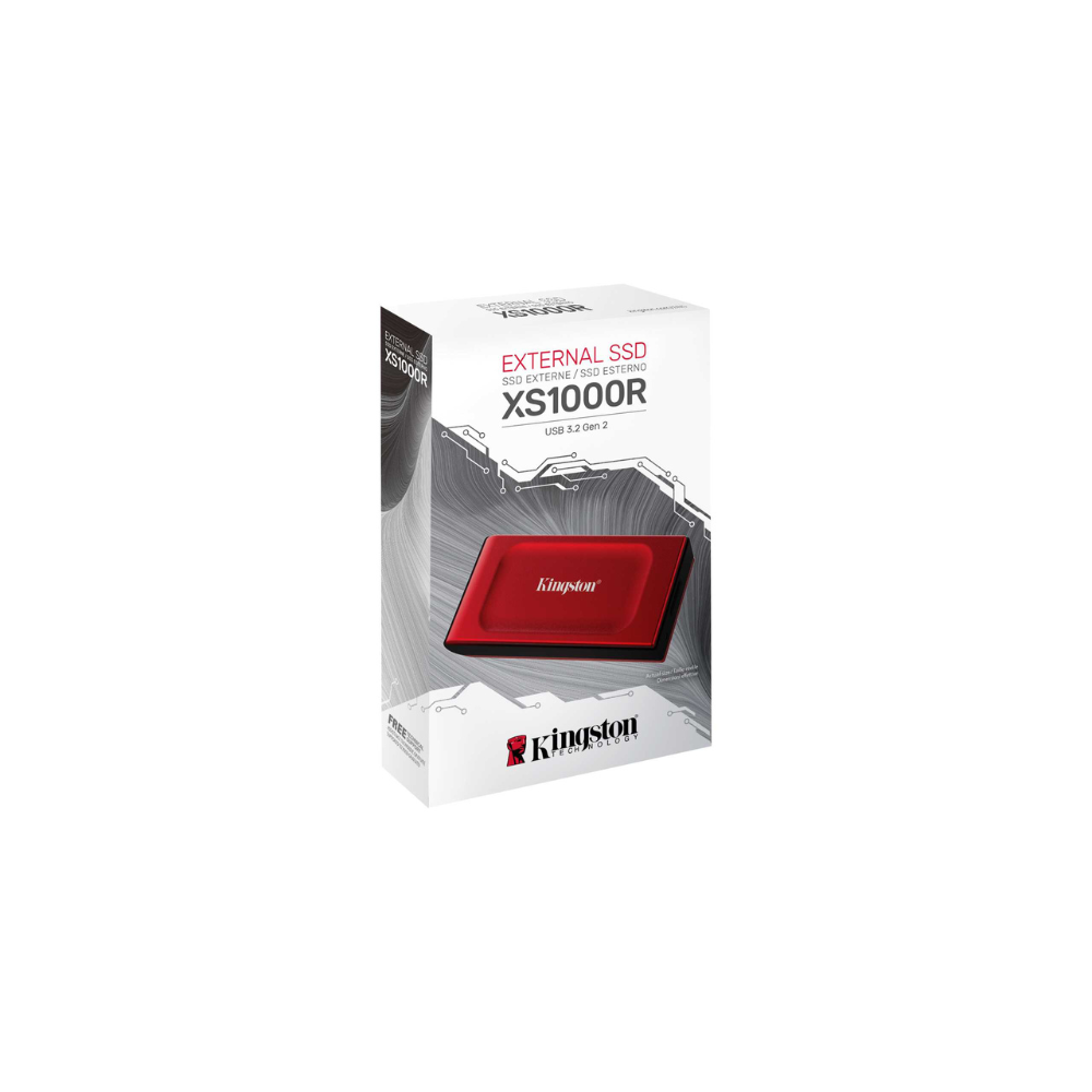 Unidad de Estado Solido Externo Kingston SXS1000R de 2TB, Portable Rojo, USB 3.2 Gen 2, 1050Mb/seg.