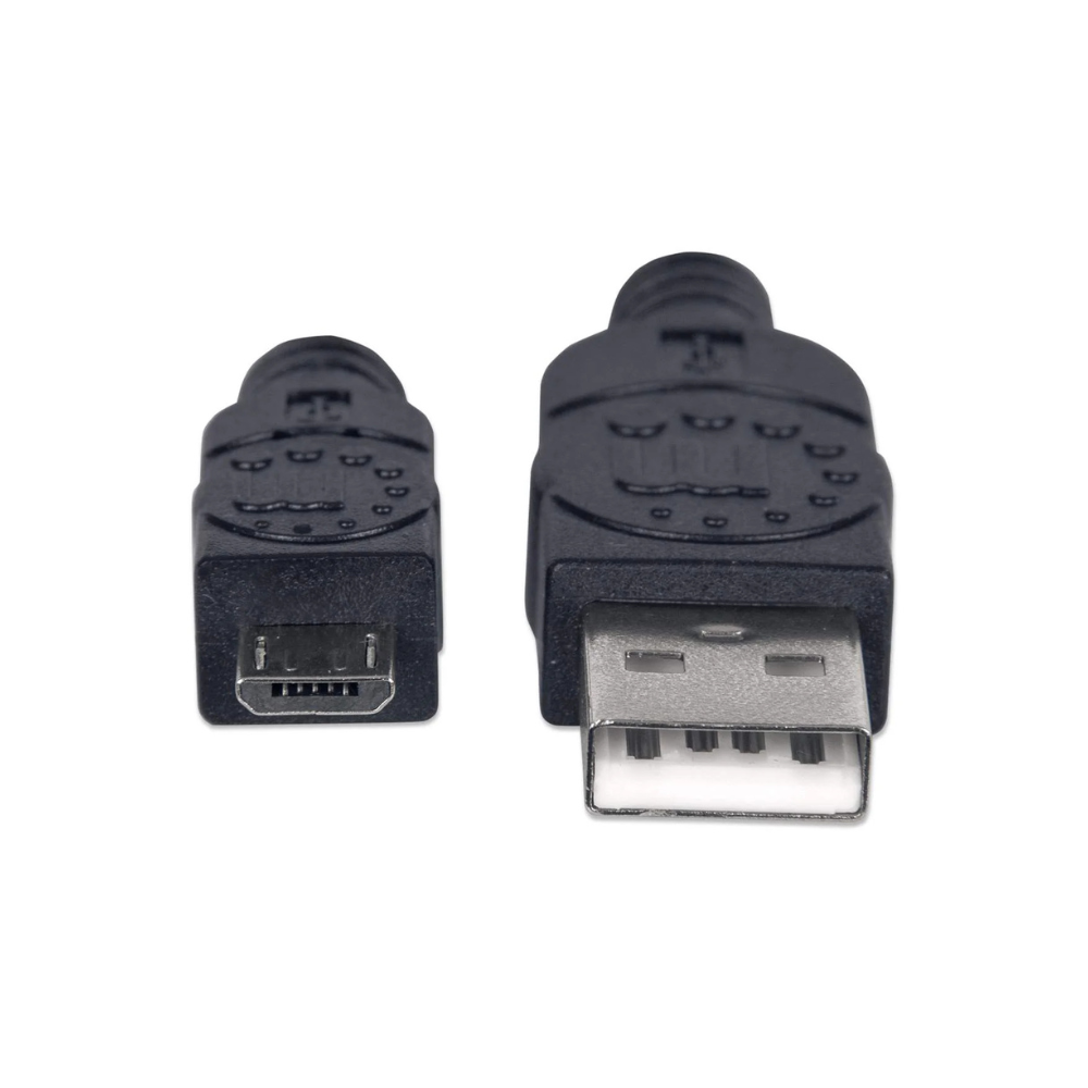Cable USB A-Micro B 1.0M PVC Negro Manhattan (307161)