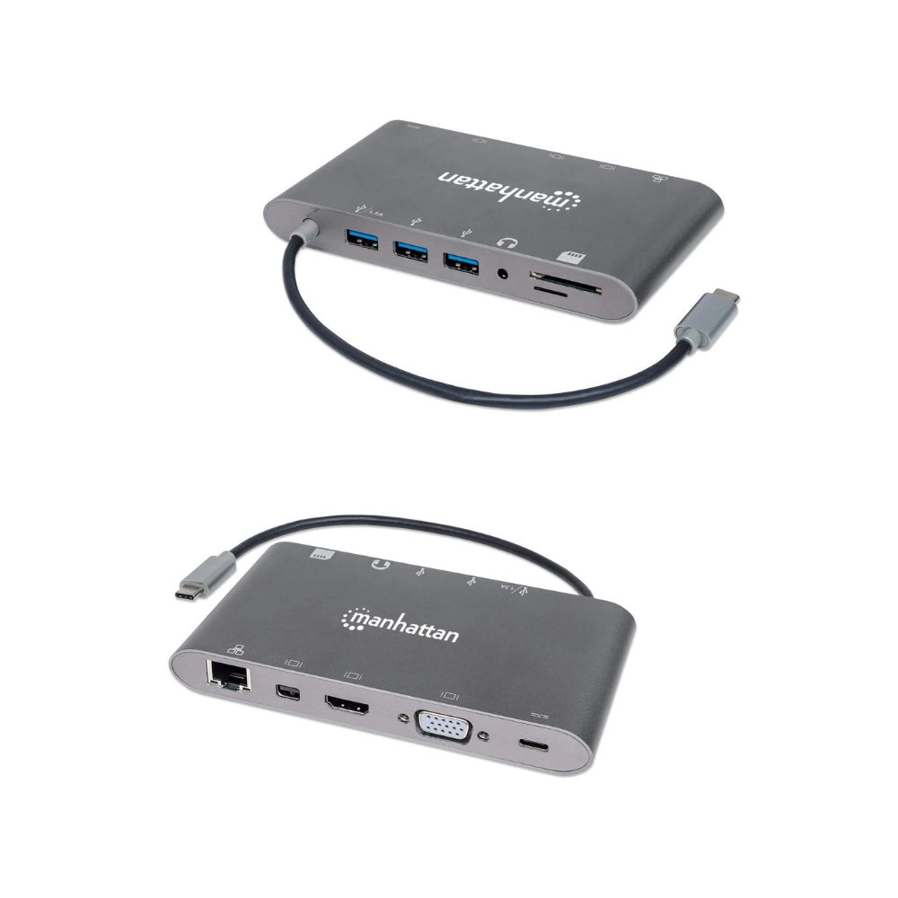 Convertidor Manhattan USB-C a HDMI/DP Mini/SVGA/RJ45/3.5mm (152808)