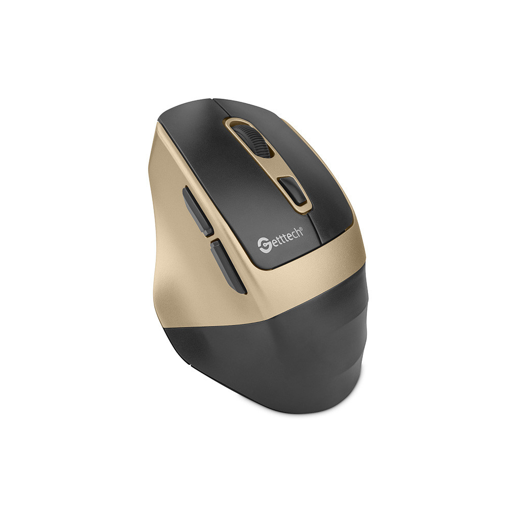 Mouse Inalambrico GETTTECH GGM-STDBW-01-GD 6D de Oficina Negro/Oro