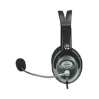 Audífonos Manhattan Estéreo Clásicos Micrófono Extensión Metálica Flexible Negro/Plata