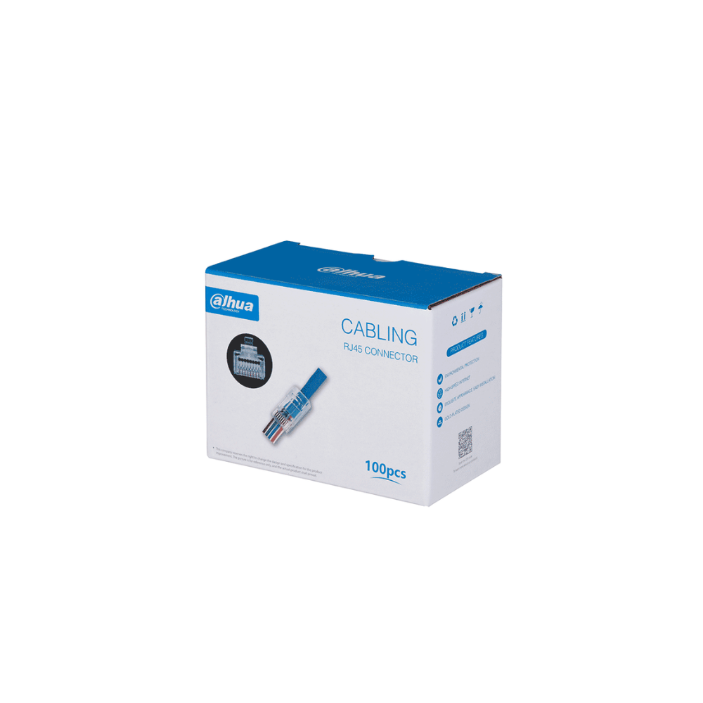 Bundle NVR+4BulletIP incluye NVR NVR1104HS-P-S3 4 canales +4 cámaras IPC-B1E20 bobina 100m caja 100 plugs pinza corte RJ45 HDD 1TB