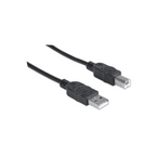 Cable USB V2.0 A-B 3.0M Negro Manhattan (333382)