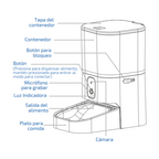 Comedero Inteligente con Cámara para Mascotas 6L Control por App Plato de Acero Inoxidable