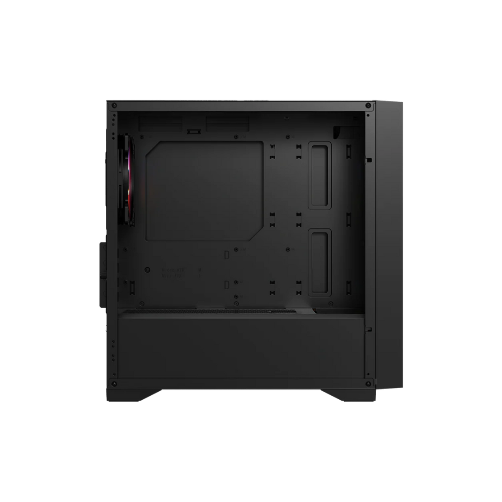 Gabinete Balam Rush Carbono Aircool 4000A Mini torre negro 3xVentiladores ARGB Micro ATX / Mini ITX sin fuente