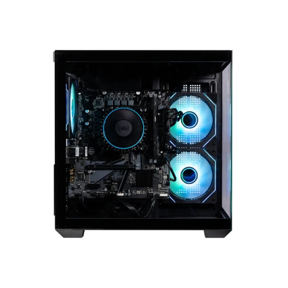 Gabinete Naceb gamer con ventana M-ATX con 3 Vnetiladores RGB color Negro