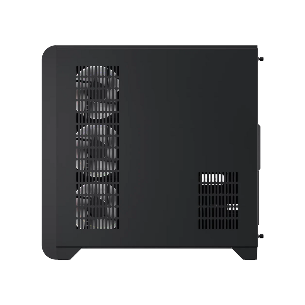 Gabinete Balam Rush Thank Expert Curve 7400 Mini Torre Negro Cristal Sin Bordes Con Indicador Térmico 4 Ventiladores ARGB ATX / Micro ATX / Mini ITX Sin Fuente