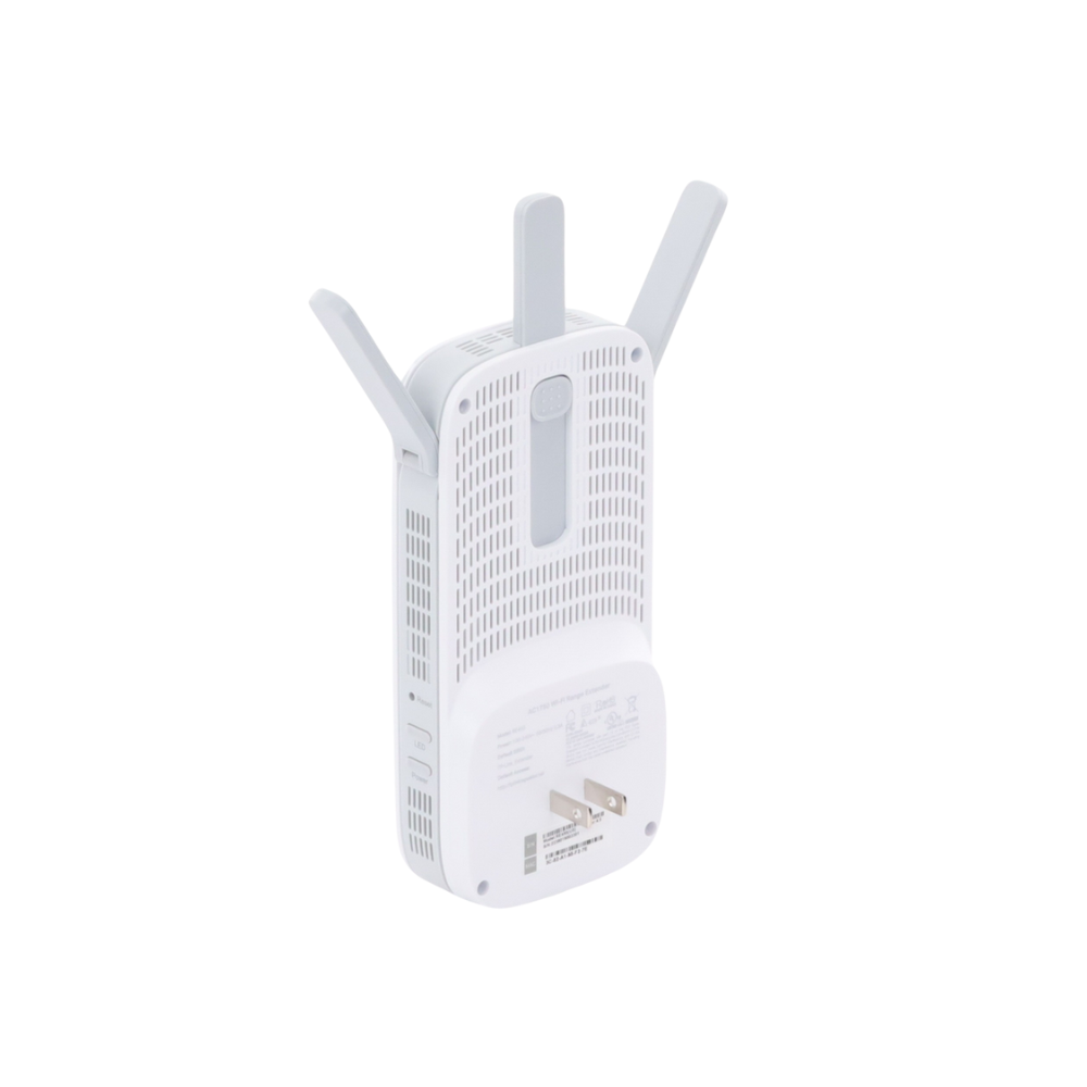 Repetidor WiFi AC 1750 Mbps, Doble Banda 2.4 GHz y 5 GHz, 1 Puerto Gigabit, 3 Antenas Externas